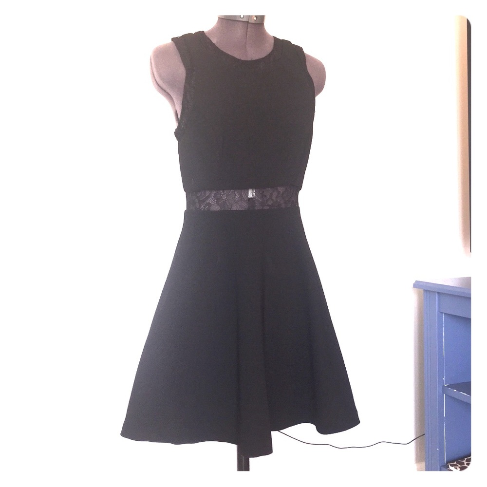 Black semi lace cocktail dress